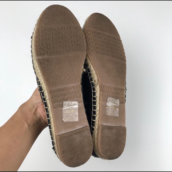 ALDO Black Snake Toe Cap Suede Espadrilles Flats - Picture 5 of 5